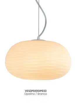 Pendente Vesper OPALINO/BRANCO 33CM 19CM/ Fr de L