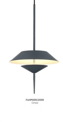 Pendente Flugo Cinza 30CM/50CM