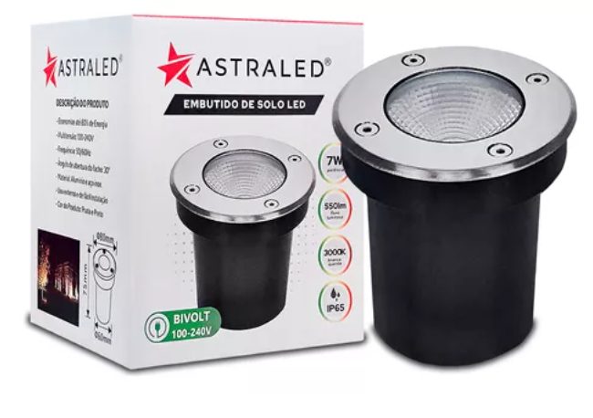 Embutido de Solo LED Felis 100-240 7W 3000K Prata
