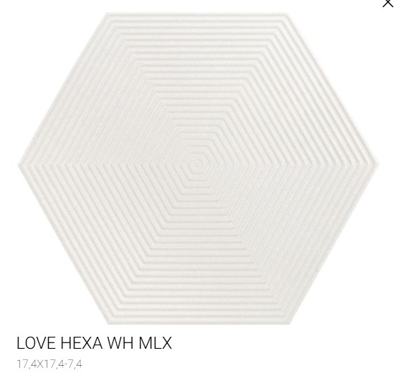 Porcelanato Love Hexa Wh Mlx 17,4 X 17,4 0,26M²
