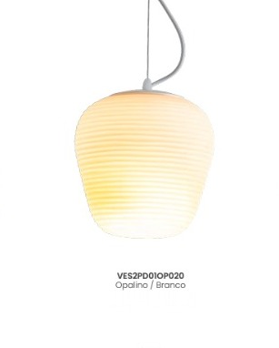 Pendente Vesper OPALINO/BRANCO 20CM 21CM/ Fr de L