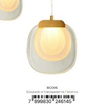 Pendente Wave Dourado / Transp 15CM