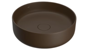 Cuba Redonda Apoio Marrom Fosco 40CM, Slim