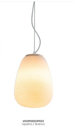Pendente Vesper OPALINO/BRANCO 23CM 33CM