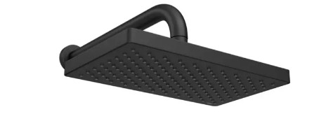 Chuveiro Parede Retang 26,5CM Black Matte, Flex Max