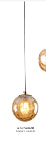 Pendente Blomma AMBAR/DOURADO 12CM/12CM