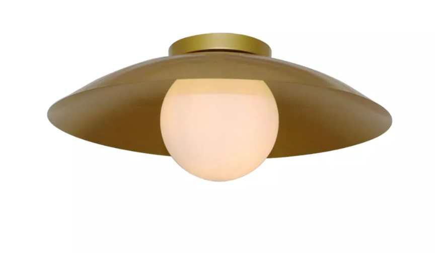 Plafon Sobrepor Cuia 50X21 Dourado Fosco