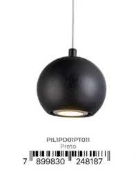 Pendente Pilko Preto 10CM