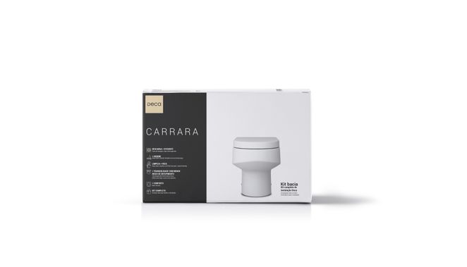 Kit Completo Bacia Convencional Branco, Carrara